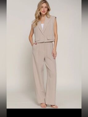 Taupe pant suit set
